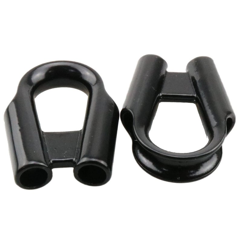 MEETOOT Winch Rope Tube 2pcs Black M8 Stainless Steel Rope Tube Thimble Collar with Gear Wire Tube Thimble Winch Wire Rope Cable Wire Rope Thimbles - Image 3